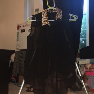 High low sheer collared shirt